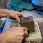 Patricia Shone in her studio 2018